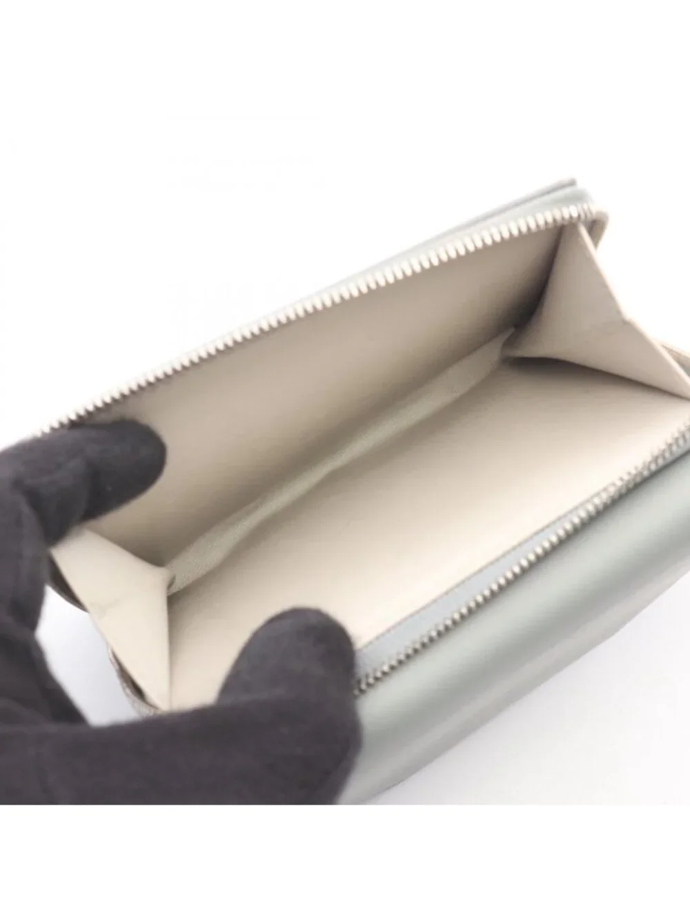 Balenciaga Trifold Wallet Envelope Gray Leather Compact